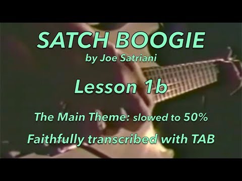 Satch Boogie by Joe Satriani - Lesson 1b - The Main Theme at half Speed  -faithfully transcribed