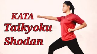 Kata 1  𝗧𝗮𝗶𝗸𝘆𝗼𝗸𝘂 𝗦𝗵𝗼𝗱𝗮𝗻  performed by Bijayalaxmi Pradhan (white Belt). Okinawa Karate School