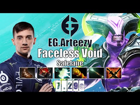 Faceless Void Safelane | EG.Arteezy | RTZ GOD HARD GAME PERFECT CHRONO | 7.29c Gameplay Highlights