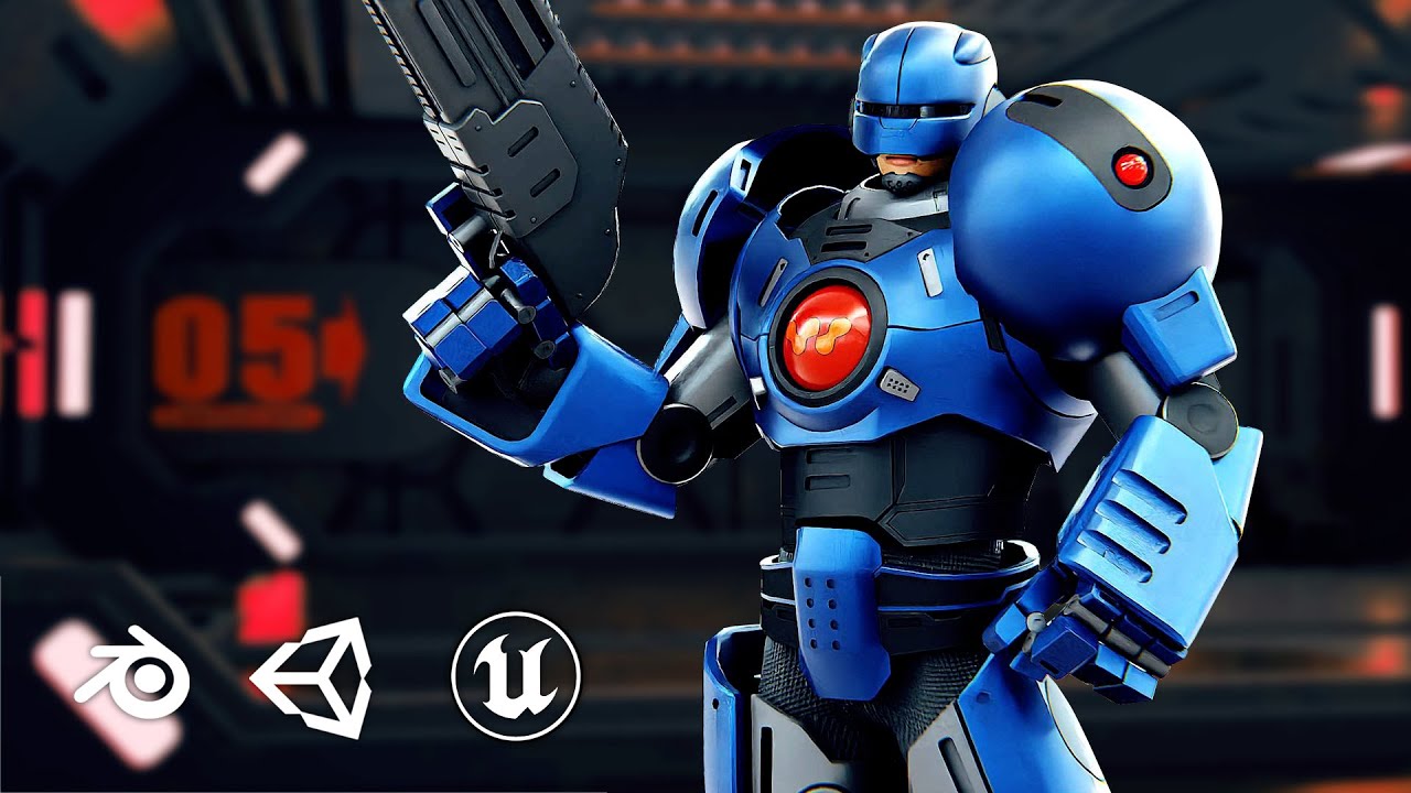 Cyber Cop C-200 Auto-Rig Pro Rigged For Mixamo Unreal Engine Unity 3D Model