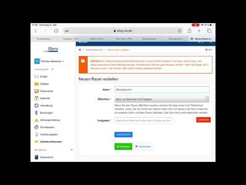 Erstellen von Videokonferenzen in IServ