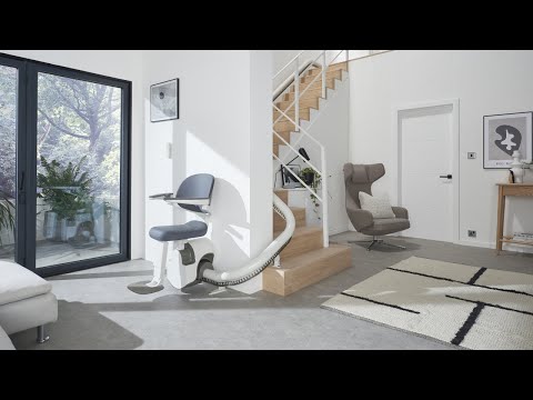 Fauteuil monte-escaliers monorail courbe sur mesure Fidji - Adapté à tous types d'escaliers, compact et ergonomique_1