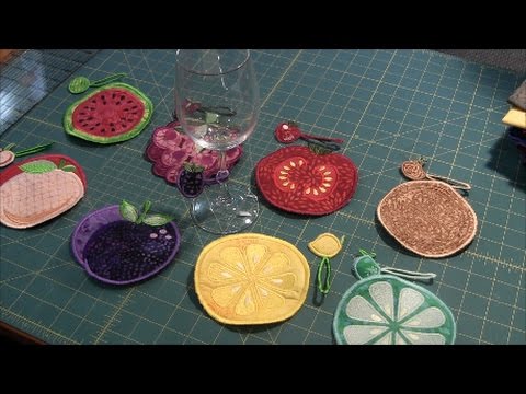 Anita Goodesign Coasters and Wine Charms Tutorial