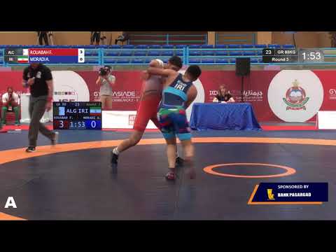 Round 3 GR - 80 kg: F. ROUABAH (ALG) v. A. MORADI (IRI)