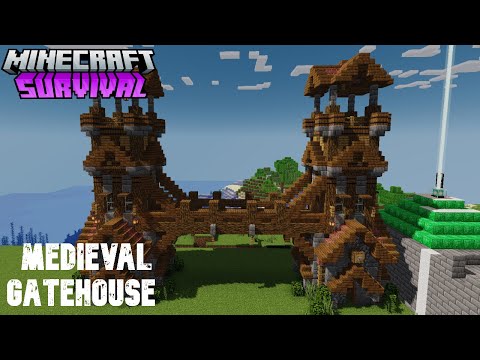 Freezn Gamer  - Minecraft: How to Build a Medieval Gatehouse | Castle Gate (Tutorial) || Minecraft Survival || #34 |