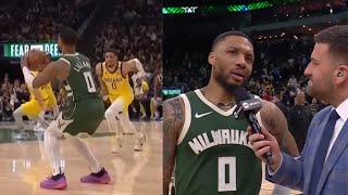 DAME LILLARD REMINDS TYRESE HALIBURTON & TRASH TALKS HUMBLY AFTER WINNING & STARES AT HIM AFTER 3S