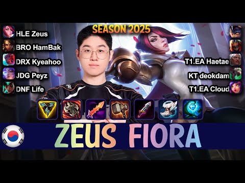 HLE Zeus FIORA vs RUMBLE Top - Patch 25.15 KR Ranked | lolrec
