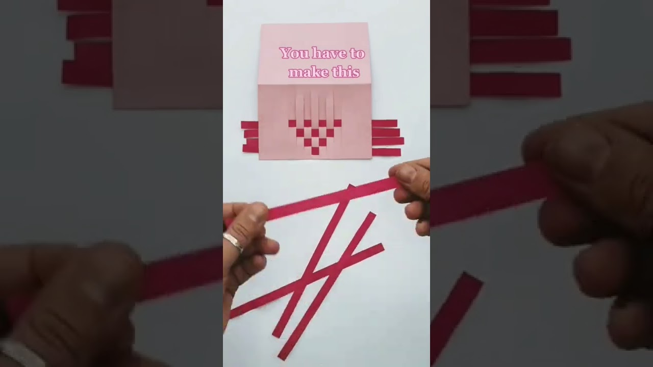 Valentine's Day card idea for kids or adults. Paper weaving craft tutorial.