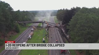 I-20 reopens after bridge collapsed in Aiken Co.