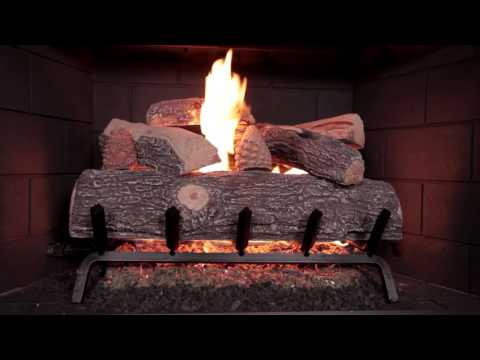 Rasmussen Lone Star Gas Logs on Flaming Ember Burner Video