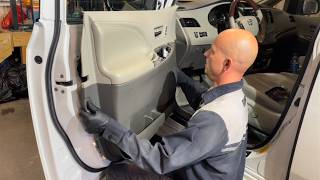 2011-2020 Toyota Sienna Front Door Panel Removal And Installation Instructions