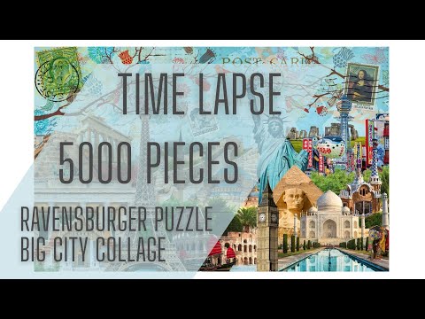 Giant Puzzle Timelapse Ravensburger 5000 Pieces "Big City Collage"