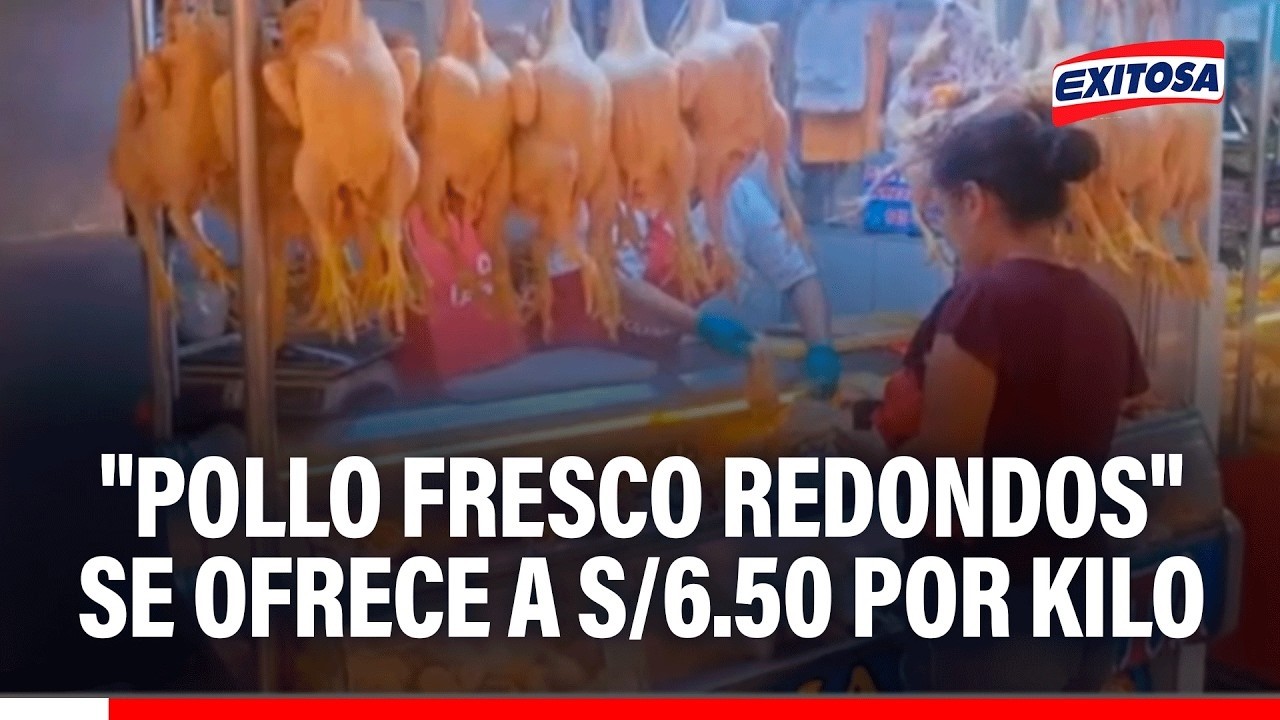 🔴🔵 "Pollo Fresco Redondos" se ofrece a S/6.50 por kilo en mercado Conzac de Los Olivos