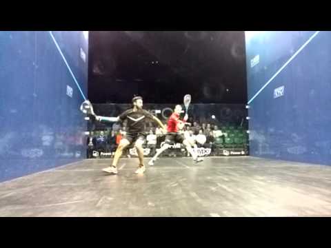 Nick Matthew v Karim El Hammamy - game one slowmo