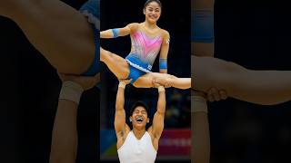 Unbelievable Flip and Kiss Gymnastics Moment! #figureskating #icedance #shorts
