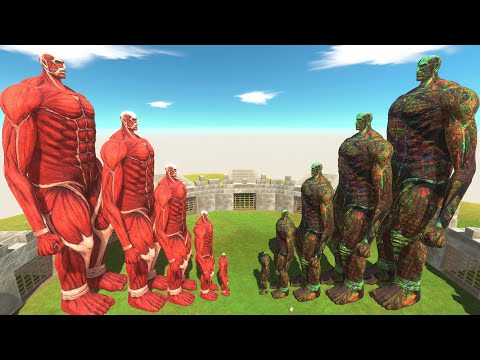 Growing Colossal Titan vs Growing Toxic Infected Colossal Titan - Animal Revolt Battle Simulator