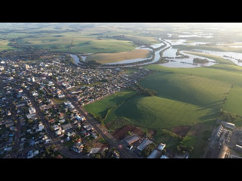 Imagens aéreas revelam aumento na vazão do Rio Jacuí em Espumoso