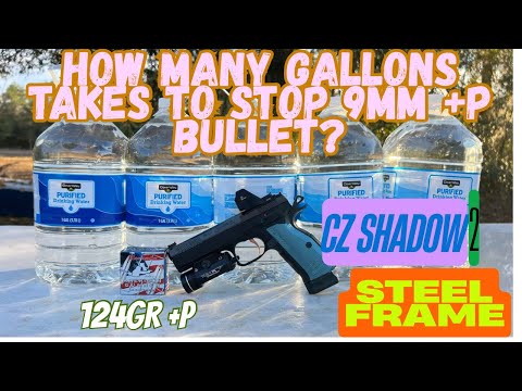 CZ Shadow 2 vs Water: How Many Gallons to Stop a 9mm +P XTP?! 💦🔥#2025 #review #edc #edit