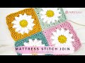Mattress Stitch Joining for Crochet Granny Squares | RaffamusaDesigns