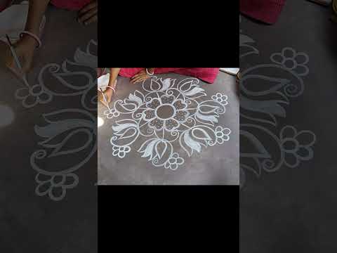Unique round alpona design for Annapurna puja / Latest alpona design / Big Round alpona design / art