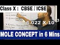 MOLE Concept In 6 Mins Class X CBSE ICSE