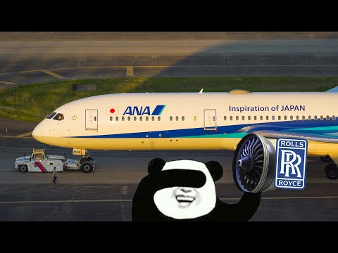 ANA Boeing787-9Dreamliner Rolls-Royce engine starts with acoustic sound  NH966 JA839A
