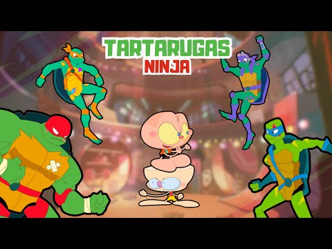 Mongo e Drongo derrotam as tartarugas Ninjas no treino - desenho animado