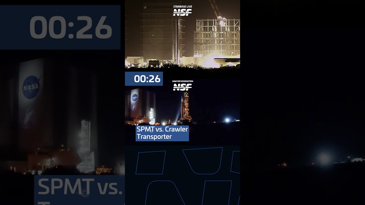 Starship Races Artemis! How Far Can These Massive Rockets Roll in 60s?  #starbase #starship #artemis