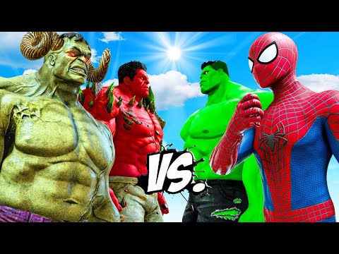 Super Epic Battle | Spiderman & Big Hulk vs Hulk Lucifer & Hell Hulk - KjraGaming