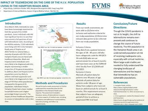 Thumbnail image of video presentation for Impact of Telemedicine on Care of Patients Living with HIV in the Hampton Roads Area