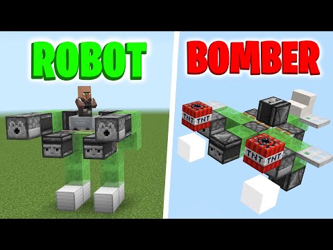 Lako - 5+ Military Redstone Builds in Minecraft PE (Bedrock) ROBOT! Bomber,Tank!
