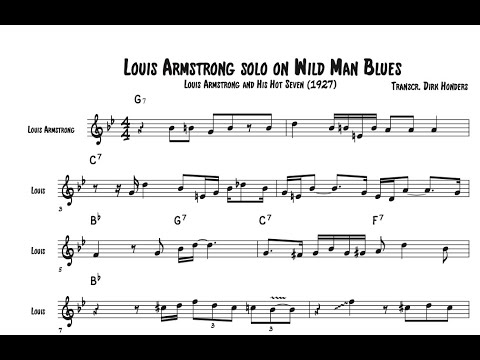 Louis Armstrong Solo transcription - Wild Man Blues (Louis Armstrong and His Hot Seven - 1927)