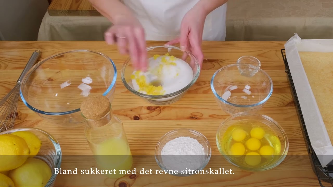 LEMON BARS WITH EUROPEAN ORGANIC LEMONS (NORWEGIAN)