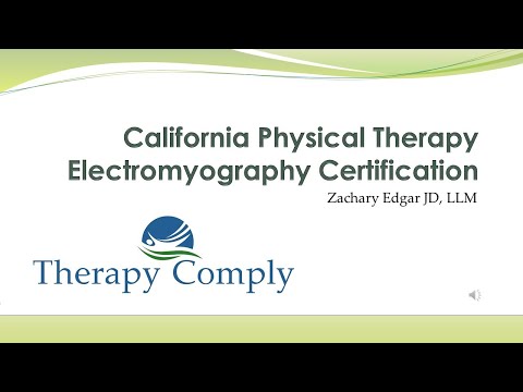 California Physical Therapy Electromyography Certification
