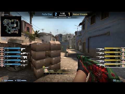 CS:GO POV Demo Na'Vi S1mple (31/16) vs FaZe (de_mirage)
