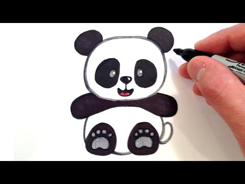 How to Draw a Cute Panda Bear - YouTube