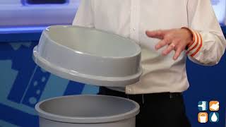 Rubbermaid 3548 Untouchable Round Funnel Top Trash Can Lid, Gray