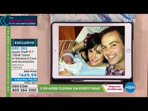 Apple iPad 9.7 128GB Tablet with Keyboard Case and Acces...