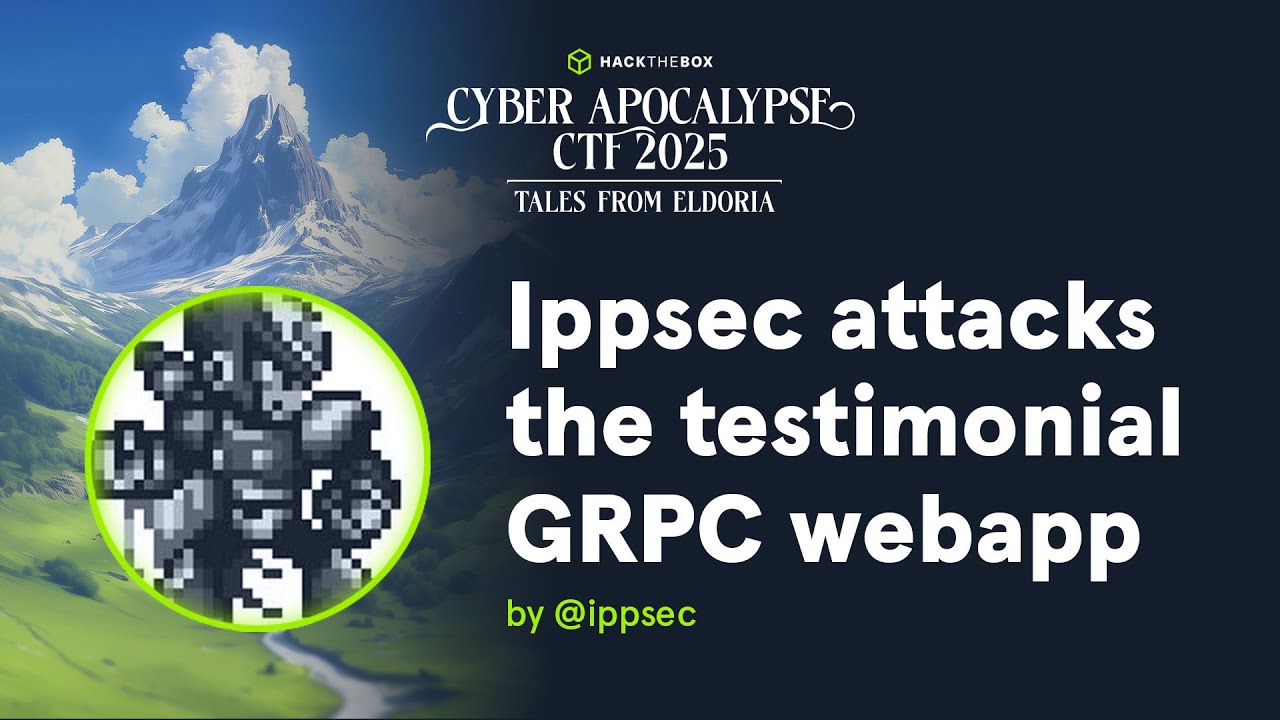 Ippsec attacks the testimonial GRPC webapp by @ippsec | Hack The Box