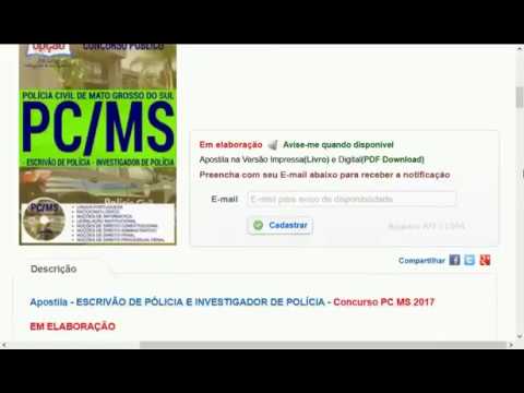 POLÍCIA CIVIL MATO GROSSO SUL CONCURSO PÚBLICO 2017 MATERIAL GRATUITO GRUPO APOIO EDITAL APOSTILA