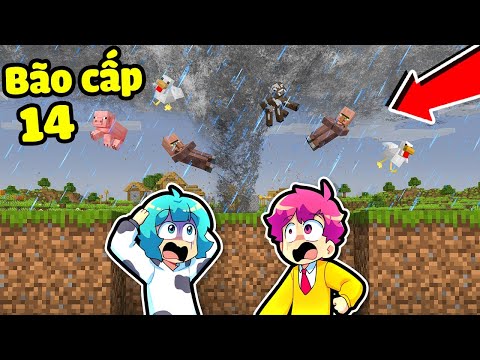 Hiha Bất Ngờ Khi LÀNG SINH TỐ ĐÓN CƠN BÃO CẤP 14 NGẬP LỤT Trong Minecraft 😱😶‍🌫️