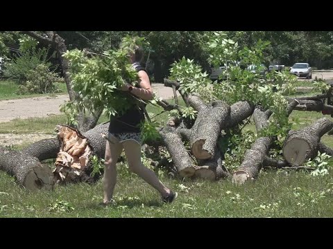 Storms in Central Texas leave a mess of debris in Rosebud
