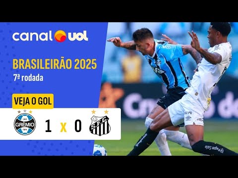 GRÊMIO 1 X 0 SANTOS: VEJA O GOL DE CRISTIAN  NO JOGO PELA 7ª RODADA DO CAMPEONATO BRASILEIRO