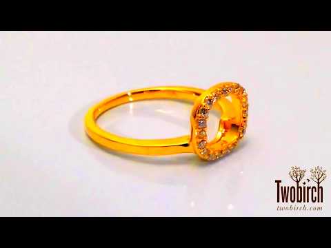 Round Halo Ring Ring Wrap - TwoBirch - RW761-D YG