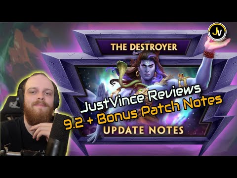 REVIEWING SMITE PATCH 9.2 + BONUS WITH JUSTVINCE