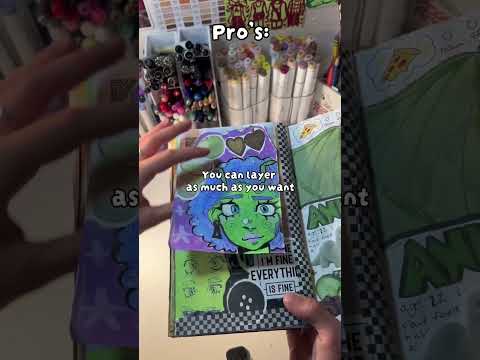 Pros and cons of a chunky sketchbook 😝 #chunkysketchbook #art #viral #trendingsong #creative
