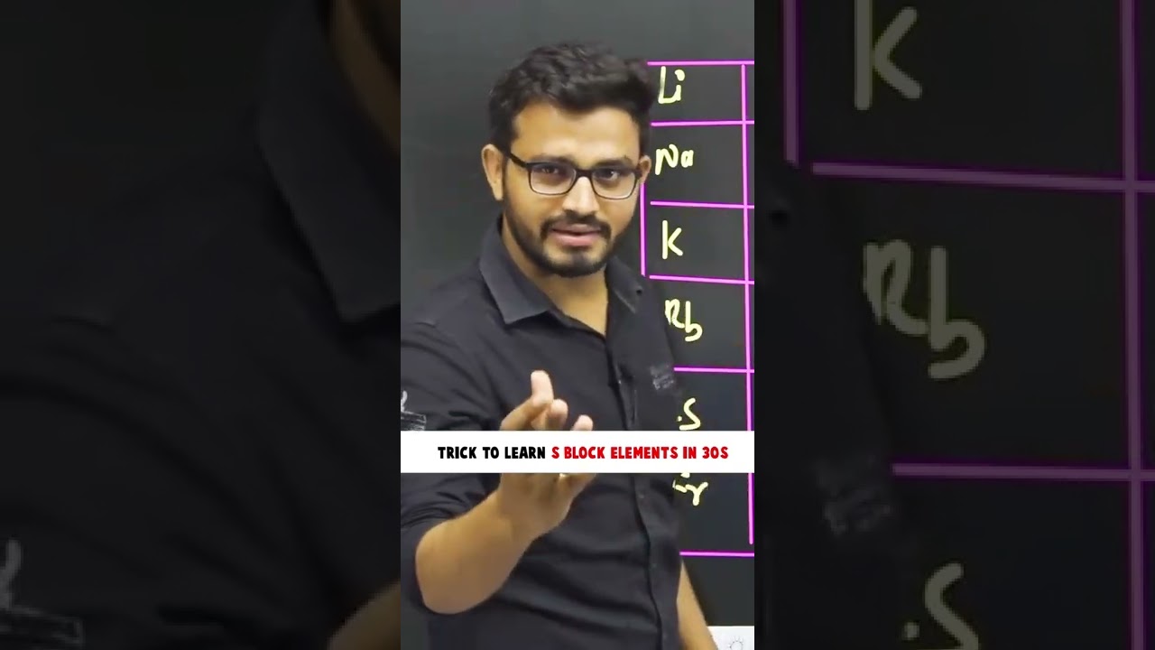Trick To Learn S-Block Elements In 30s #shorts #chemistry #sblockelements