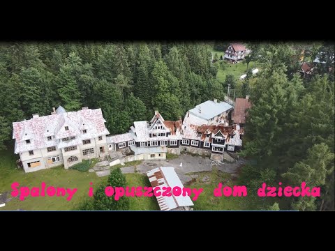 Spalony i opuszczony dom dziecka Dji Drone