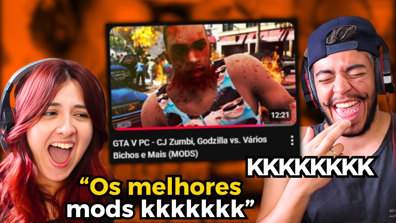 Games EduUu no GTA V PC - CJ Zumbi, Godzilla vs. Vários Bichos e Mais (MODS) | REACT