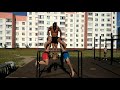 Опасный workout-трюк :) Шреддер с братом + Лось